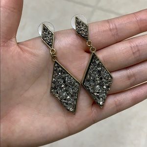 Geode-like drop earrings